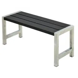 Bistrobank Café - Outdoor Bank aus Kiefer/Fichte im Maß 127 x 38 x 45 cm – Outdoor Holzbank im Natur/Silber Design – Outdoor Sitzbank für den Garten