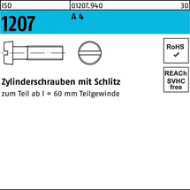F. REYHER Nchfg. GmbH & Co. KG Zylinderschraube ISO 1207 Schlitz M4 x 10 A 4 200 Stück