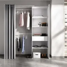 Dmora Kleiderschrank Wetterhorn 160 x 205 x 50 cm Weiß/Grau