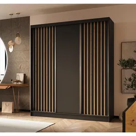 ax living Schwebetürenschrank Cabinio 180 x 216,1 x 61 cm Schwarz