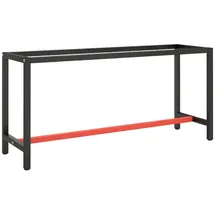 vidaXL Tischgestell Metall 170x50x79 cm Mattschwarz/Matttrot