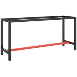 vidaXL Tischgestell Metall 170x50x79 cm Mattschwarz/Matttrot