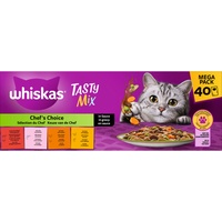 Whiskas Tasty Mix Multipack Mega Pack Chefs Choice in Sauce 40 x 85g