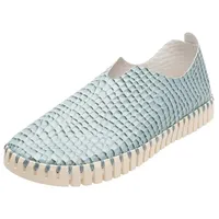 Ilse Jacobsen TULIP3031 Slipper Flexible Laufsohle, Naturkautschuk, Kroko-Muster blau 38 EU