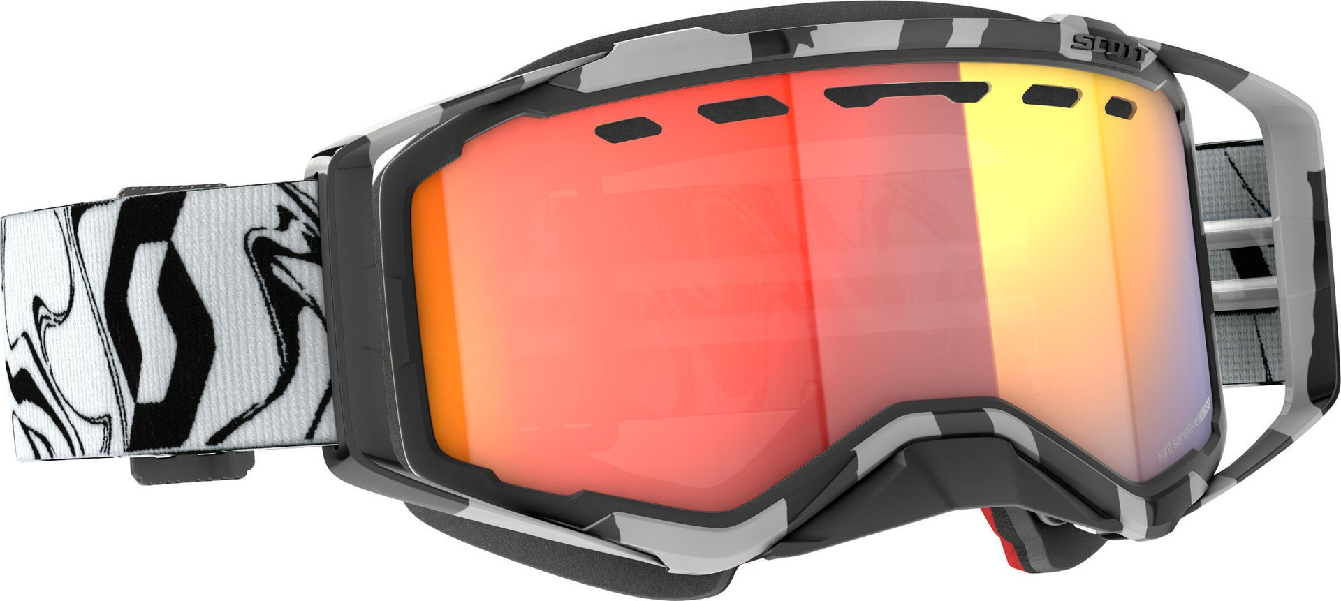 Scott Prospect Light Sensitive Schwarz/Weiße Ski Brille, rot für Männer