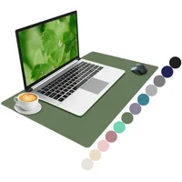 Niviy Schreibtischunterlage,XXL Mauspad,Büro Organizer Schreibtischmatte Rutschfester PU Leder Tischunterlage,Wasserdichter Office Mousepad für Büro,Home und Laptop 60X40cm Olivgrün