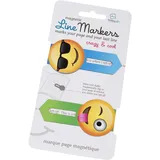 Bookchair Line Markers Emoji Crazy - Magnetische Lesezeichen: 2er-Set
