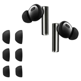 kwmobile 6x Silikonaufsätze für Xiaomi Realme Buds Air 5 Pro - Ersatz Ohrstöpsel in 3 Größen - Ear Tips für In-Ear Kopfhörer - Zubehör Ersatzpolster in Schwarz