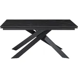 Esstisch für 6 bis 10 Personen ausziehbar - Keramik - Sicherheitsglas & Metall - Marmor-Optik schwarz - COREMA von Pascal MORABITO - Schwarz