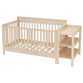 stilvora Babybett 3-in-1 mit 3-fach höhenverstellbar aus Massivkiefernholz, Beistellbett umschaltbar zum Sofa-Modus, Kinderbett mit Schutzzaun und...