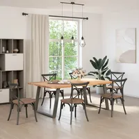 VidaXL Esstisch mit Baumkanten 200x120x74 cm Massivholz Eiche Rechteck