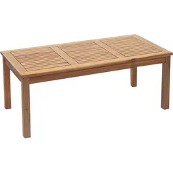 Lounge-Tisch HWC-E99, Gartentisch Tisch Beistelltisch Balkontisch, Akazie Holz massiv MVG-zertifiziert 100x50 cm, braun