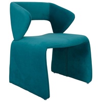 Livin Hill Stuhl Nua, Samt in Meeresfarbe, minimalistisches Design blau