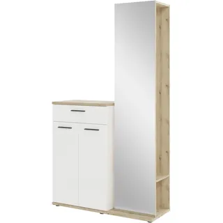 HBZ »Kompaktgarderobe, BxHxT 105x188x38 cm mit Spiegel«, (2 St.), Breite 105cm, Softclose, Melaminbeschichtet