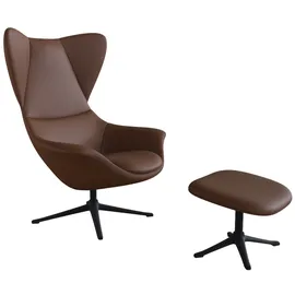 flexlux Ohrensessel »Stilo Relaxsessel, TV-Sessel«, Solitär, Stil-Ikone, drehbar, Fuß schwarz braun