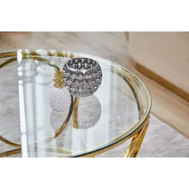 SalesFever Couchtisch "Couchtisch im eleganten Stil", gold (gold, gold, klar), B:80cm H:40cm T:80cm, Edelstahl, Sicherheitsglas, Tische, Couchtisch, mit Design-Gestell aus Stainless Steel