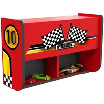 Aileenstore Kinderbücherregal mit Klappe rot