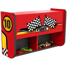 Aileenstore Kinderbücherregal mit Klappe rot