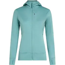 Icebreaker 260 Quantum IV LS Zip Hoodie - Merino Fleecejacke - Damen Kapuzenjacke türkis L