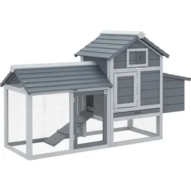 PawHut Hühnerstall 150,5 x 54 x 87 cm grau
