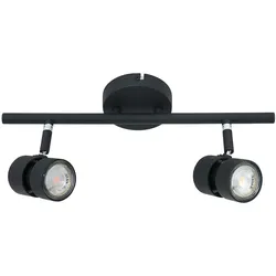 Deckenleuchte Spotleiste Spotlampe LED 2 Flammig schwarz Strahler verstellbar