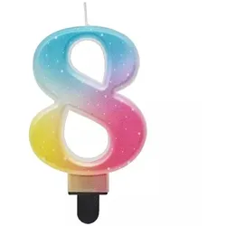 Schönheit und Charme: Pastell-Regenbogen-Zahlkerze - 8