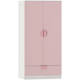 [en.casa] Kinderkleiderschrank Sandnes 123 x 60 x 40 cm Rosa