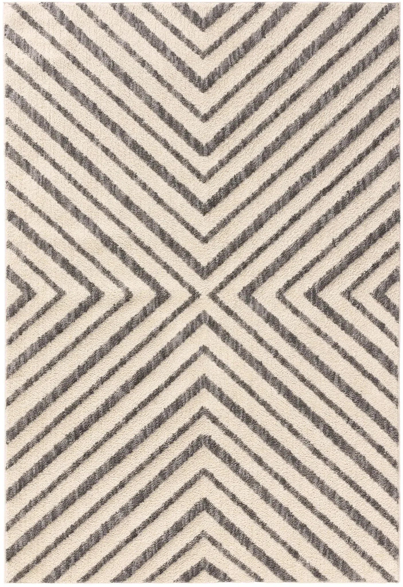 benuta Pop Kurzflor Teppich Junis Cream 200x300 cm - Moderner Kurzflor-Teppich für Wohnzimmer