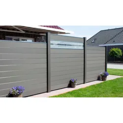 BPC Steckzaunsystem Kolding Tor - 100 x 180 cm - Farbe: Anthrazit - BPC Steckzaunsystem Tor inkl. Bänder - Schließblech - Schloss und Griff