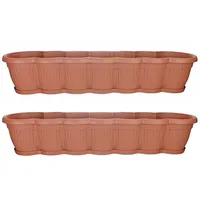Hti-Living HTI-Living, Blumentopf, Blumenkasten mit Untersetzer 80 cm 2er