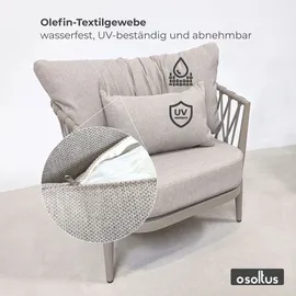 osoltus "osoltus Vienna Lounge Gartenmöbel 2 Sessel und 1 Tisch salbei grün"