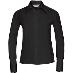 Russell Collection Taillierte bügelfreie Bluse  Langarm, black, S