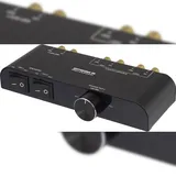 SpeaKa Professional 2 Port Lautsprecher-Umschalter integrierter Lautstärkeregler Schwarz