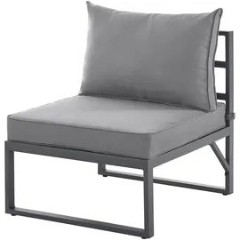 Svita MAUI Gartenmöbel-Lounge-Set mit Dach Outdoor-Sofa Strandkorb-Sonneninsel Stahl Hellgrau