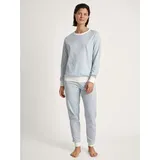 CALIDA Cotton Stripes Bündchen-Pyjama Damen, mit Rippbündchen an Ärmeln und Hose