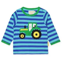 Toby Tiger Langarmshirt mit Traktor Applikation in blau | Gr.: 80