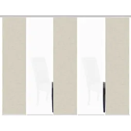 HOME WOHNIDEEN Schiebegardine HOME WOHNIDEEN "PIVE 5er SET" Gr. 1, grau (taupe), B:60cm H:245cm, Polyester, Gardinen, Schiebevorhang Digidruck 5er Set PIVE