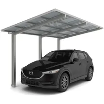 Ximax Alu Einzelcarport Linea Typ 110 Edelstahl-Look 273 x 556cm Sonderfertigung