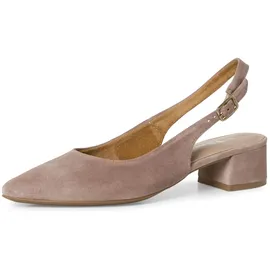 TAMARIS Damen Sling Pump mit Blockabsatz Leder, beige, 39 EU