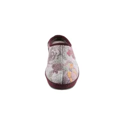 Pantoffel SCHAWOS, Damen, Gr. 41, rot (bordeaux, bedruckt), Textil, Schuhe