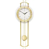 AMS Pendeluhr 5257, Funkuhr, modern, aus Aluminium, mit Mineralglas, Gold