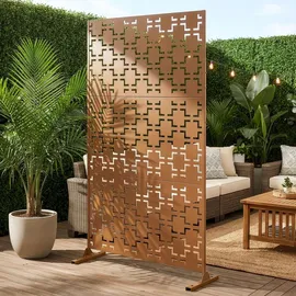 casa.pro Trennwand Basciano 180 x 90 cm Braun/Stahl