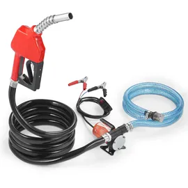 Vevor Dieselpumpe, 12 V DC, 8 GPM, 1/6 PS, Heizölpumpe mit automatischer Abschaltung der Pistole, Umfüllpumpe, langer Einlass- und Auslassschlauch für Benzin, Diesel, Kerosin, Methanol-Mischungen