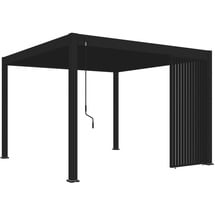 Weide Vertikale Lamellenwand für Weide Pergola 1,13m in Anthrazit aus Aluminium