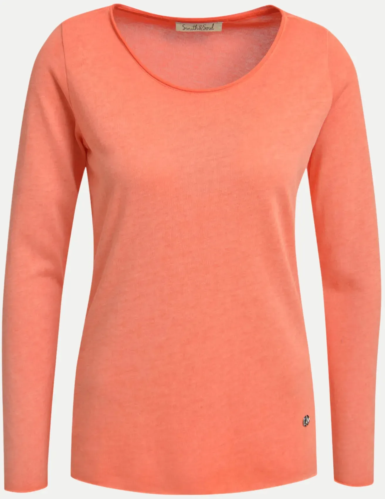 Basic Langarmshirt Orange M