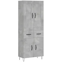 VidaXL Highboard Betongrau 69,5x34x180 cm Holzwerkstoff