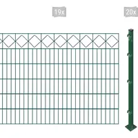 Arvotec Doppelstabmattenzaun »ESSENTIAL 120 zum Aufschrauben "Karo" mit Zierleiste«, Zaunhöhe 120 cm, Zaunlänge 2 - 60 m 81260606-0 dunkelgrün H/L: 120 cm x 38 m