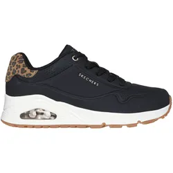 SKECHERS LEOPARD MUSTACHE DURALEATHER DEBOSS BLACK LEOPARD 37