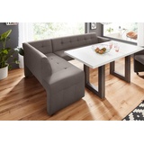 exxpo - sofa fashion Barista 197 x 82 x 265 cm Lederfaserstoff langer Schenkel rechts elephant