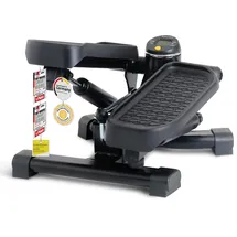 Sportplus 2-in-1 Mini-Stepper Mit Patentierter Umschalttechnik, Swing- und Auf-und-Ab-Stepper in Einem Gerät, Bis 100kg, Verschleißfreie Hydraulik-Zylinder